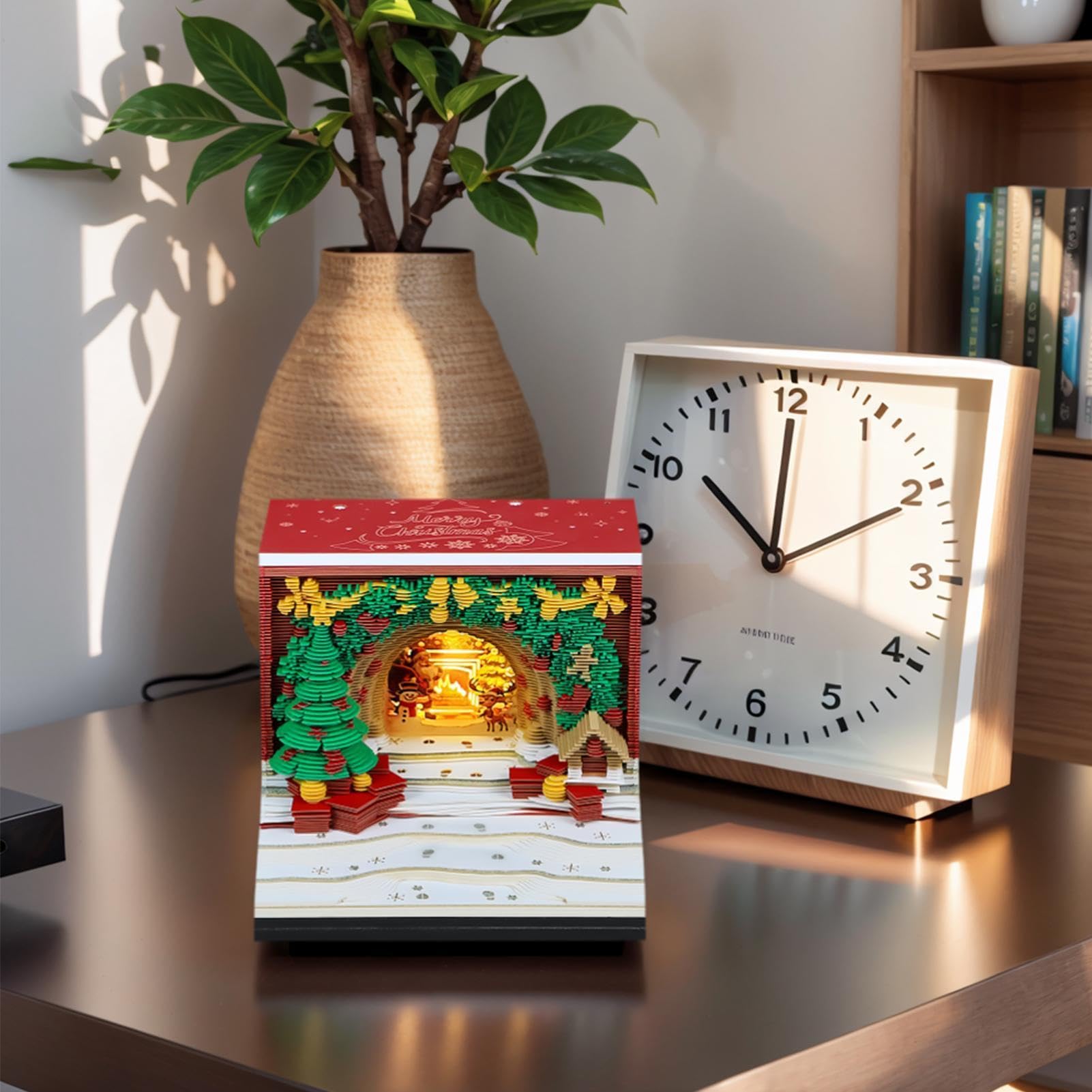 3D-Kalender Der LED Abreißbare Weihnachtsbogen-Planer Und Heimdekoration | Notizblock Tisch-Wochenkalender für Zuhause, Büro, Schule, Wohnzimmer, Party, Geburtstag, Einweihung