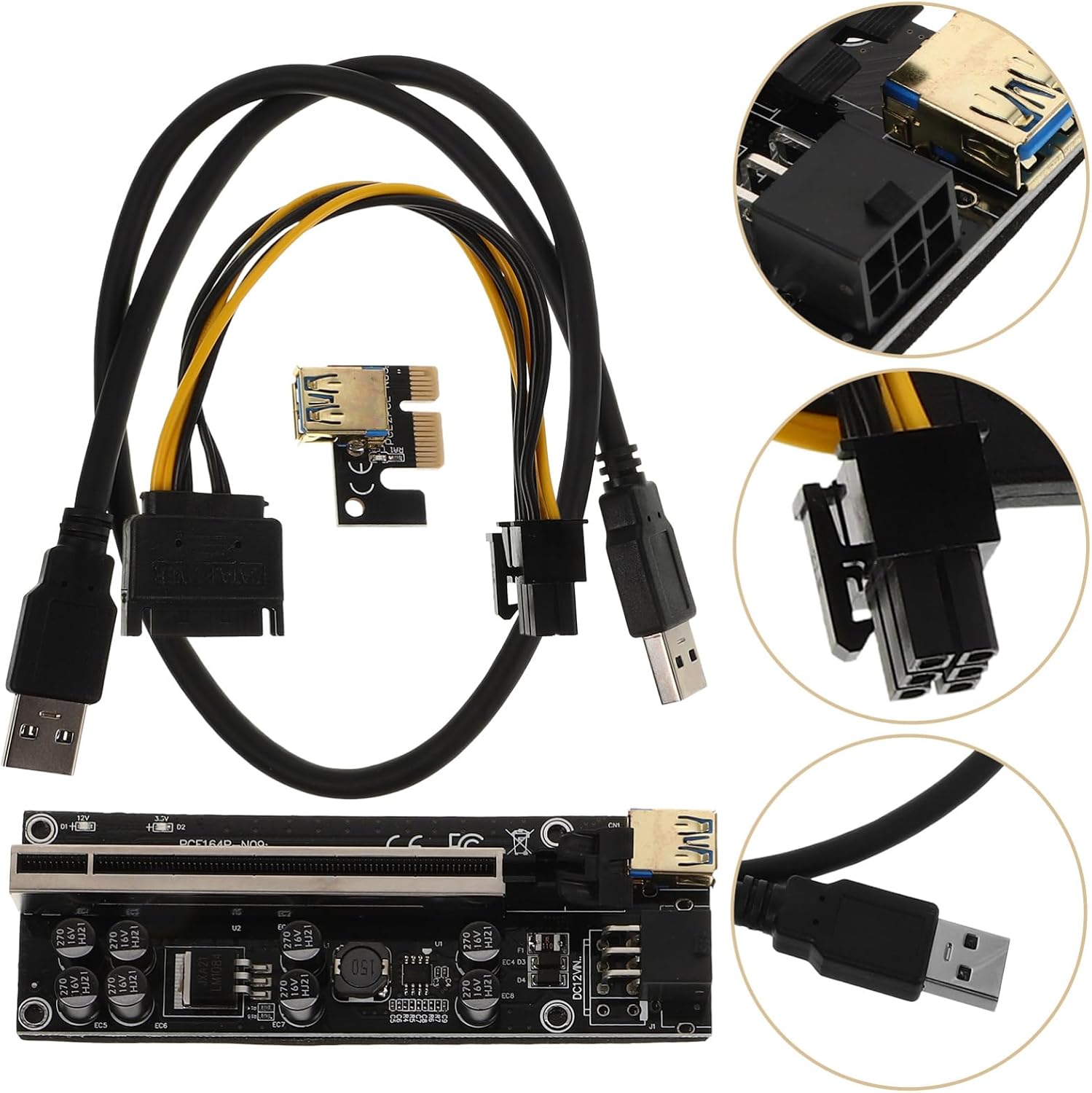 Riser Cable Pci Extension Cord for Gpu Multi-Device Support Fast and Stable Data Transfer Simple Installation for Gaming Rigs and Workstations