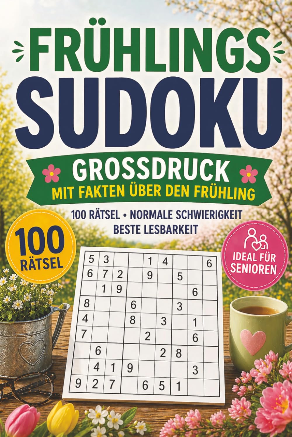 FRÜHLINGS SUDOKU GROßDRUCK: 100 Rätsel mit Frühlings-Fakten | für Senioren | Perfektes Geschenk für Frühlings-Fans & Rätselfreunde | Lösungen inklusive | 202 Seiten