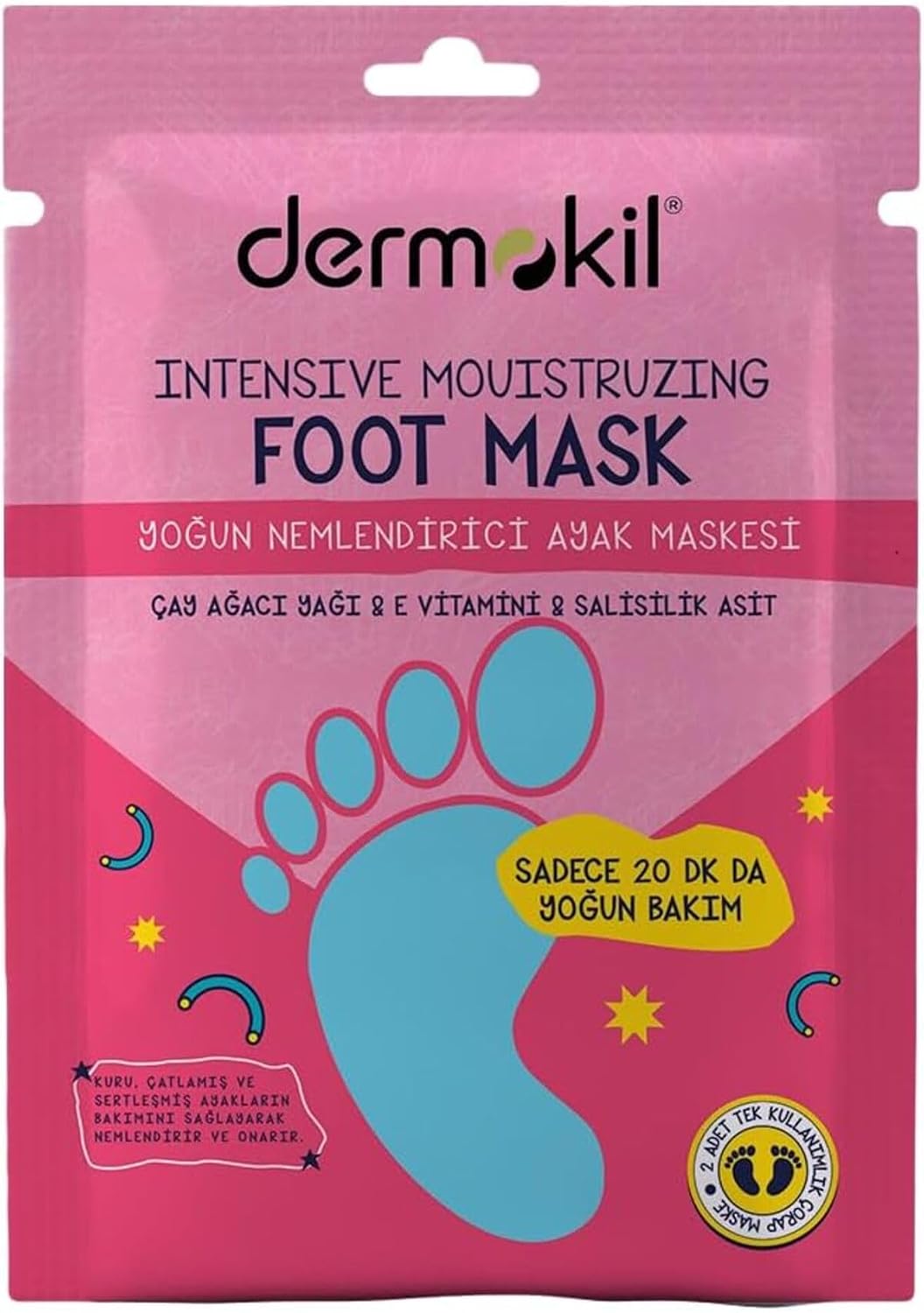 Dermokil Yoğun Nemlendirici Ayak Maskesi, 30 ml