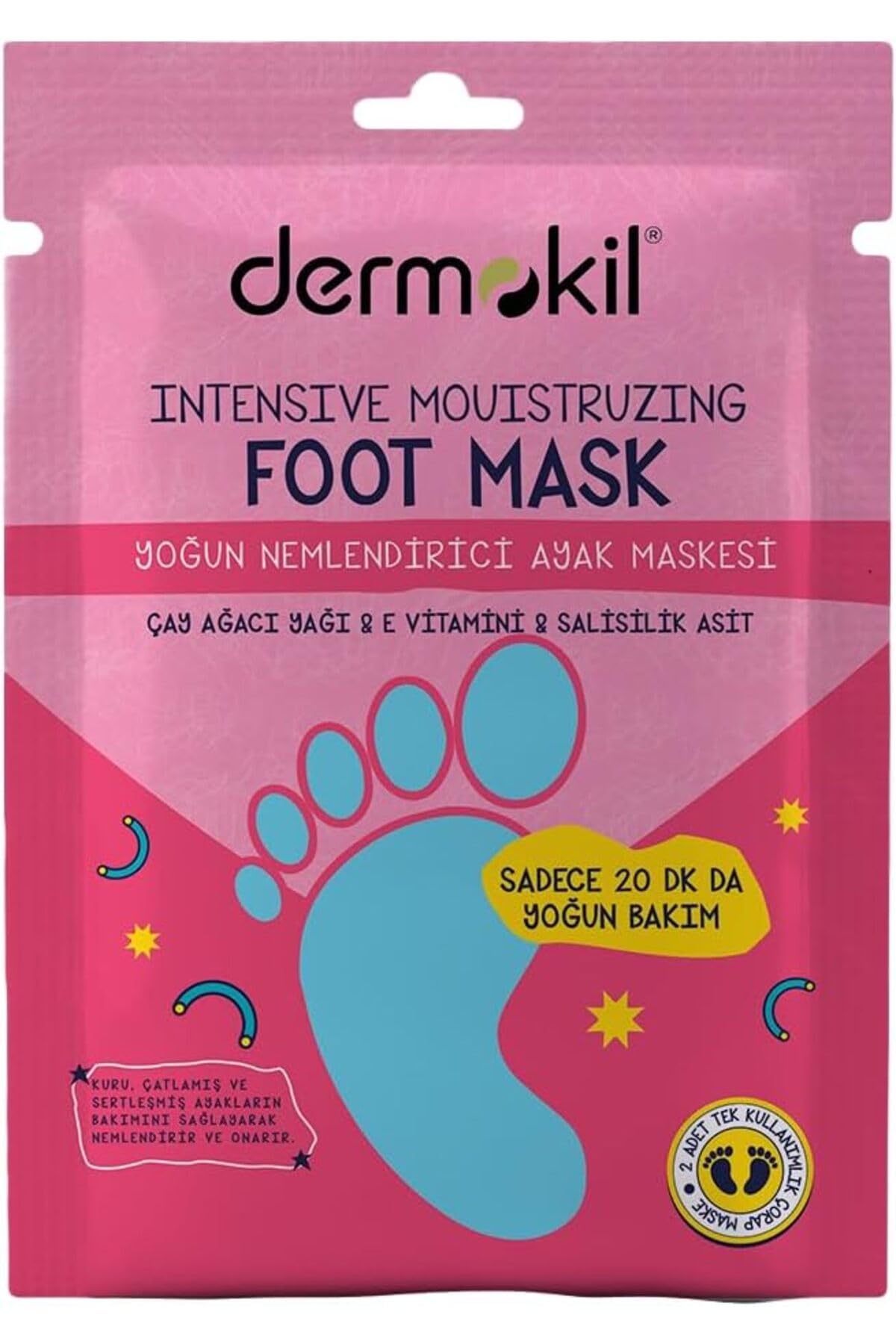 Dermokil Yoğun Nemlendirici Ayak Maskesi, 30 ml