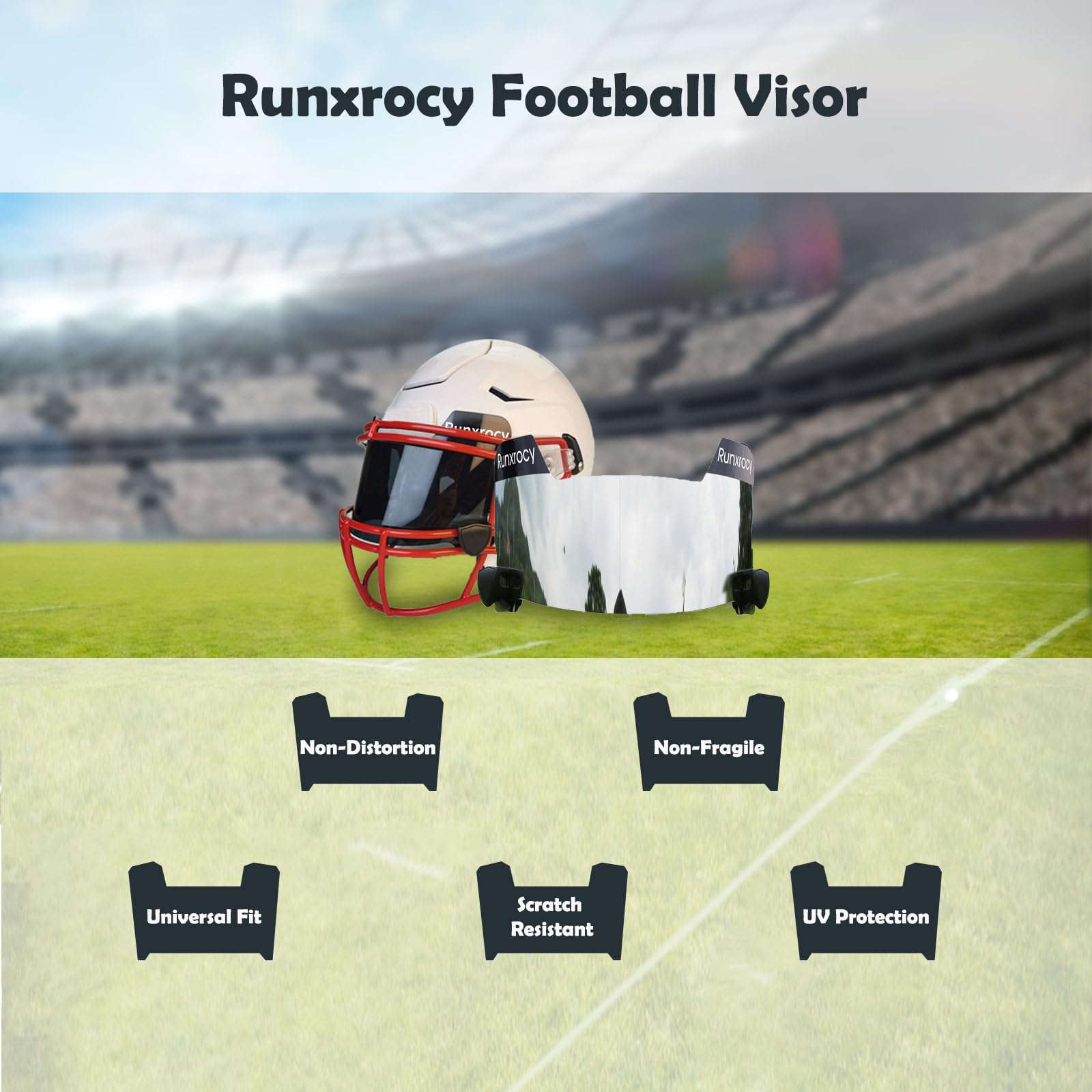 Amazon.co.jp: Runxrocy フットボールバイザー アイシールド