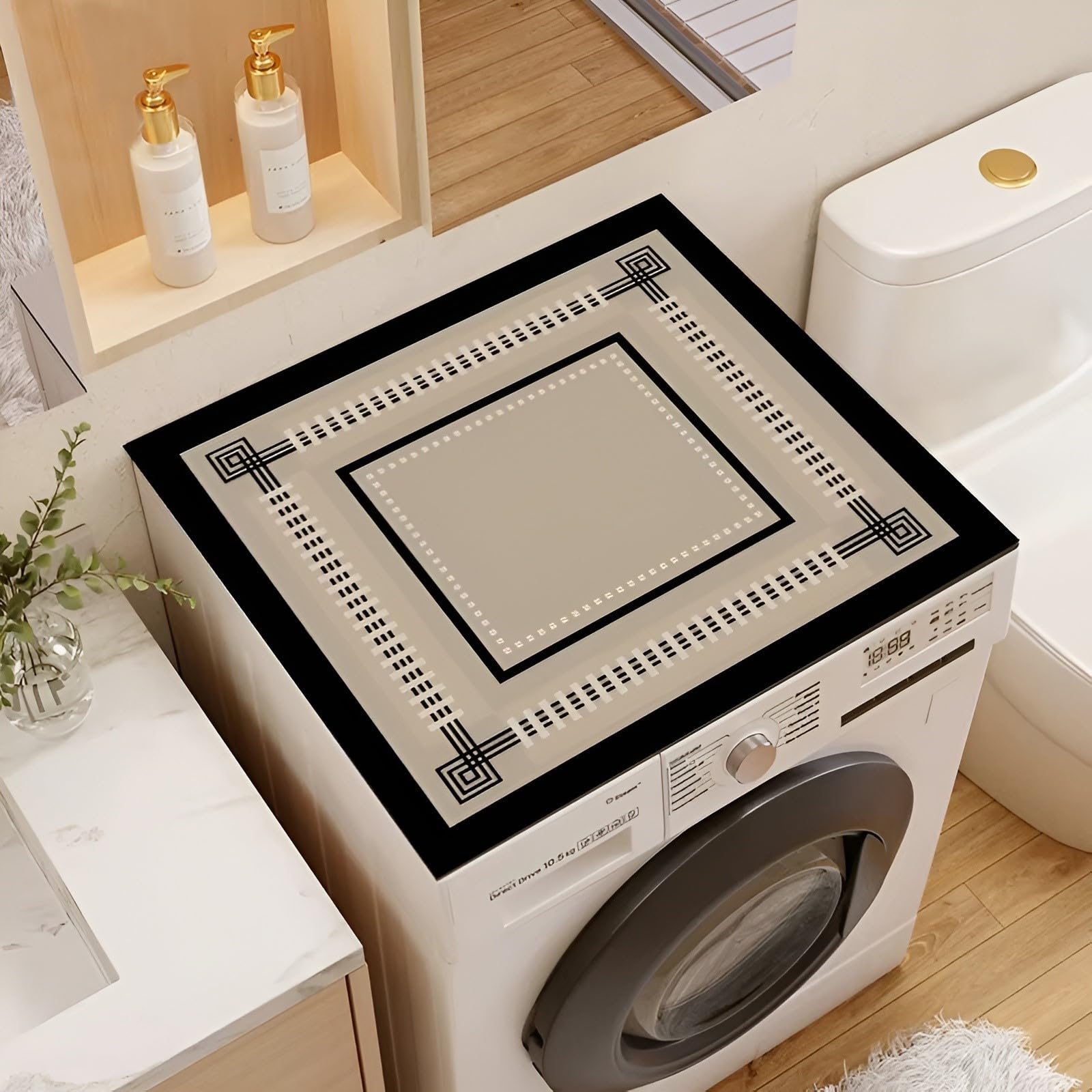 Royser Washing Machine Cover Mat | Super Water Absorbent Dish Drying Mat | Anti-Slip Washer & Drying Mat for Washing Machines | Dustproof Mat Cover for Laundry Room & Kitchen (60 x 60cm)