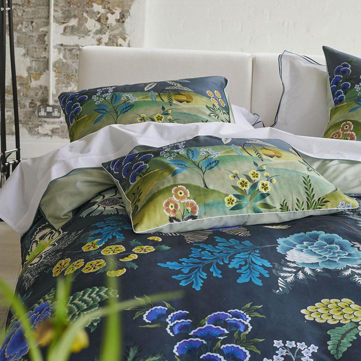 Designers Guild Taie d'oreiller, Brocart Indigo, 50 x 75 cm