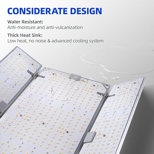 Vista 6 de Barrina 4x4 Luces de Cultivo para Plantas de Interior de Espectro Completo, BU2000 Atenuable, Panel de Luz de Crecimiento LED Ajustable, 816 LEDs