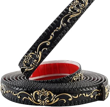 Flexible Wall Trim, Peel and Stick Self-Adhesive Design, Crown Molding for Cabinet Mirror Frame Wall Edge Home Decor, 16.4ft x 1.4inch Black+Gold