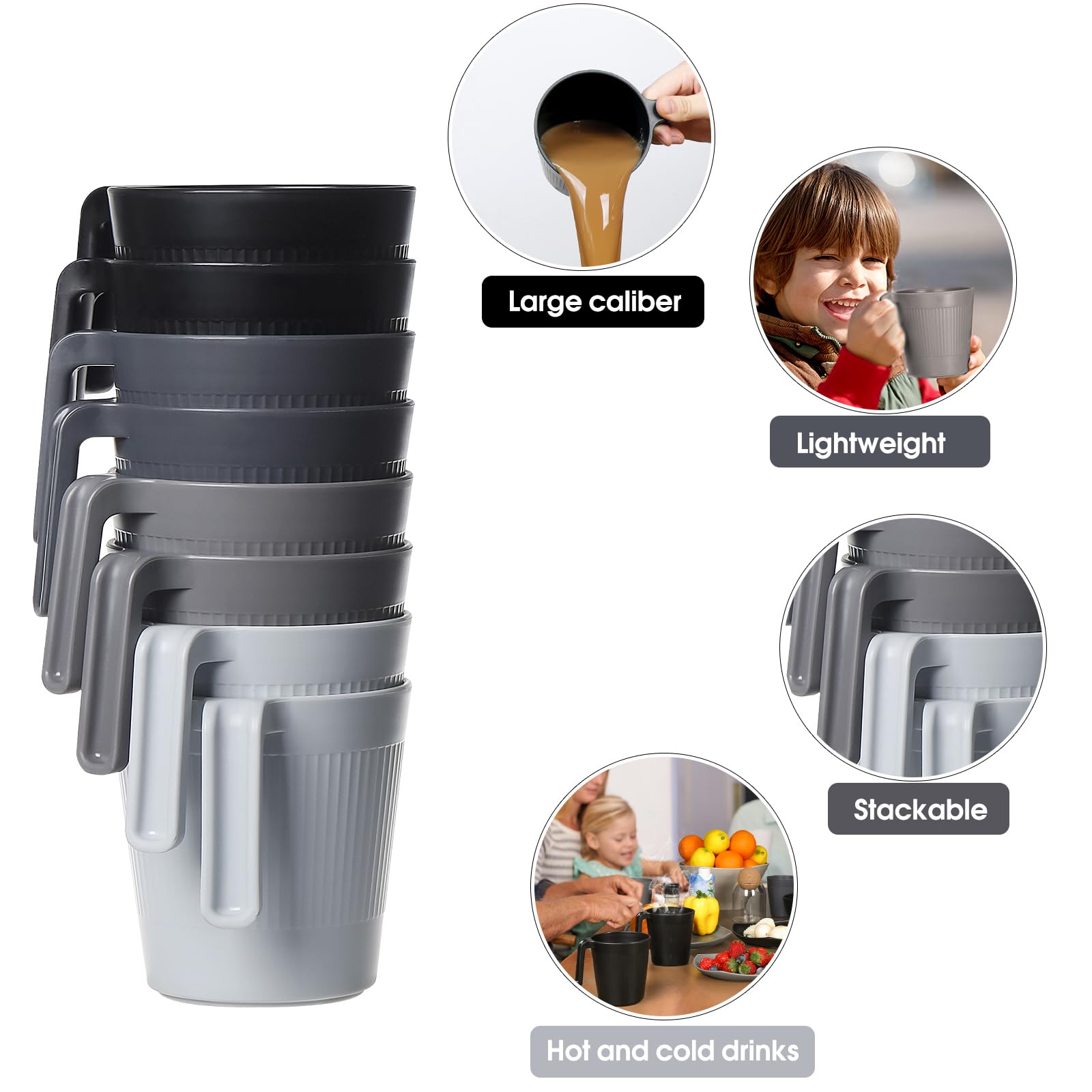 Set 8 Tazze Caffè Infrangibili Greentainer - Leggere, Microonde E Lavastoviglie, Alba - Foto 6