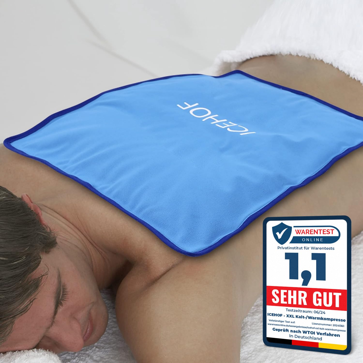 ICEHOF Kühlpads XXL Gel Kühlkissen Groß - Kuschelweich, Kühlakku Kühlpack Ice Pack Kältekompresse Eisbeutel Kühlbeutel Gelkissen Coolpack - 38 x 28 cm Kühlkompresse