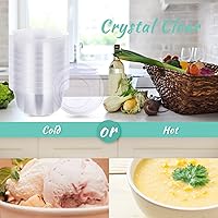 Vista 3 de Aoriher Paquete de 100 cuencos de plástico desechables de 16 onzas para boda, de plástico duro transparente para ensalada de Acai, cuencos de postre