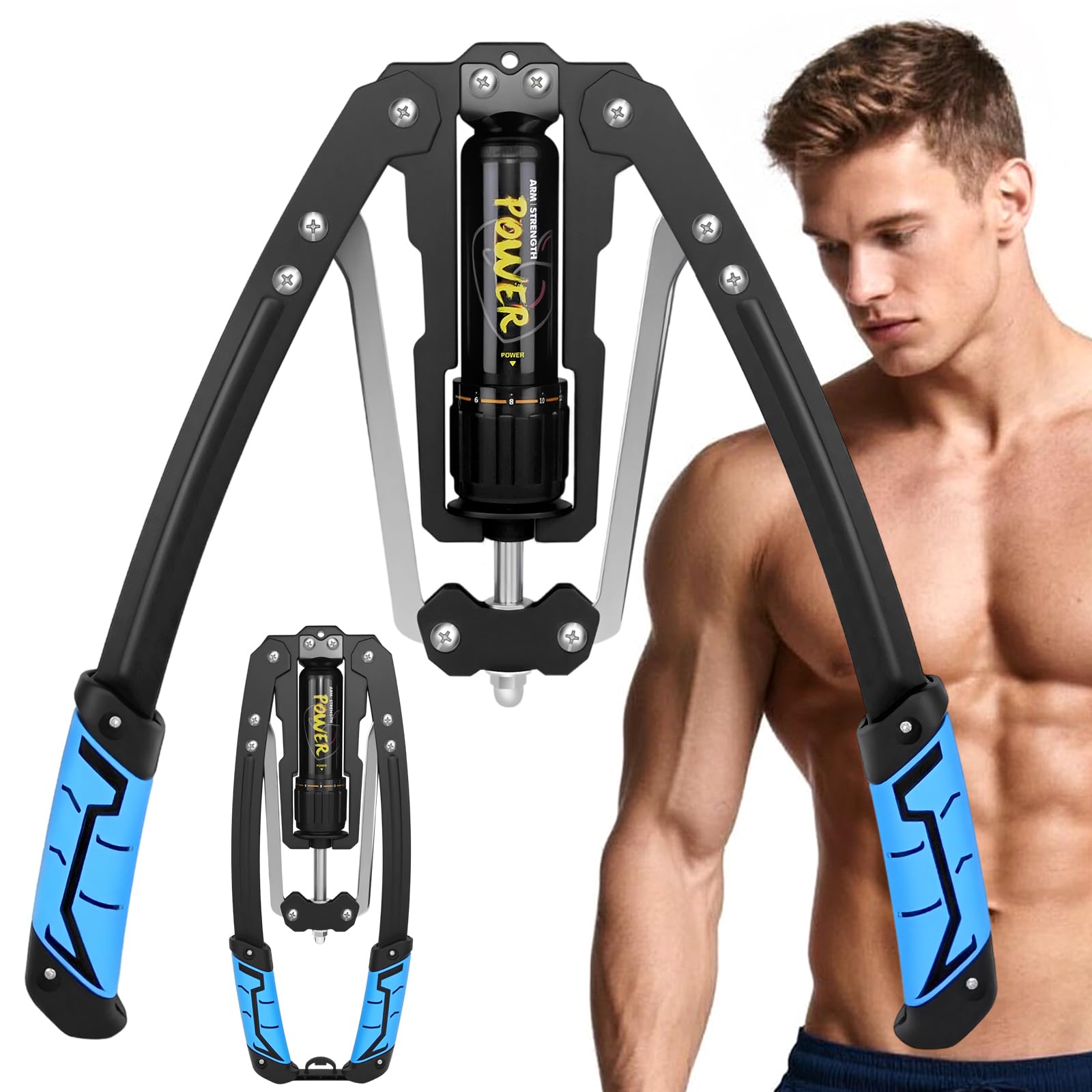 Power Twister Arm Exerciser Chest Strength Full-Body Workout Muscle Trainer 22-440lbs Heavy Duty Power Twister Arm Exerciser Chest Strength Workout Muscle Trainer Bar