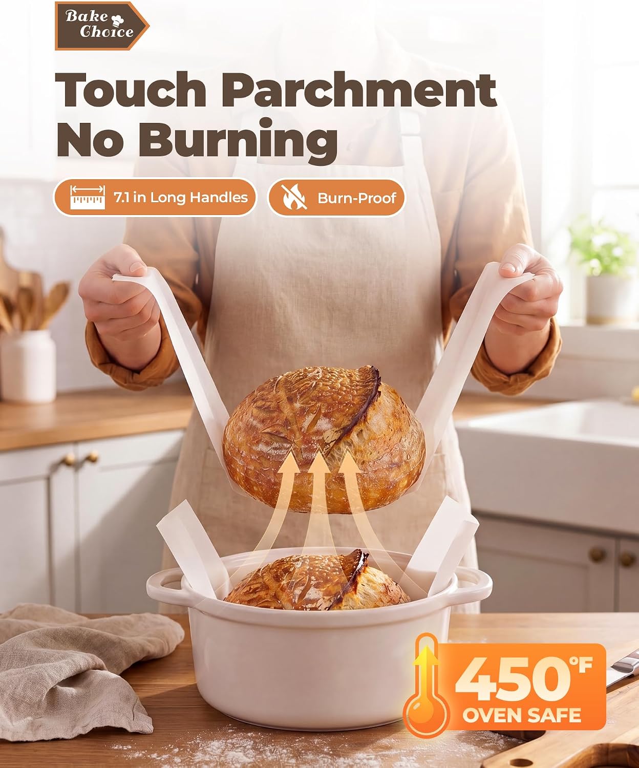 Bake Choice 50 Pcs Parchment Paper for Sourdough Baking, 8.67" Round