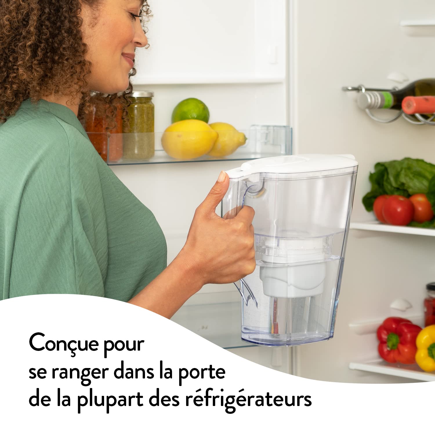 Aqua Optima Liscia Carafe Filtrante et 3 Cartouche Filtrantes Evolve+ 30 Jours, Capacité 2,5 litres, Pour la Réduction des Microplastiques, du Chlore, du Calcaire et des Impuretés, Blanc
