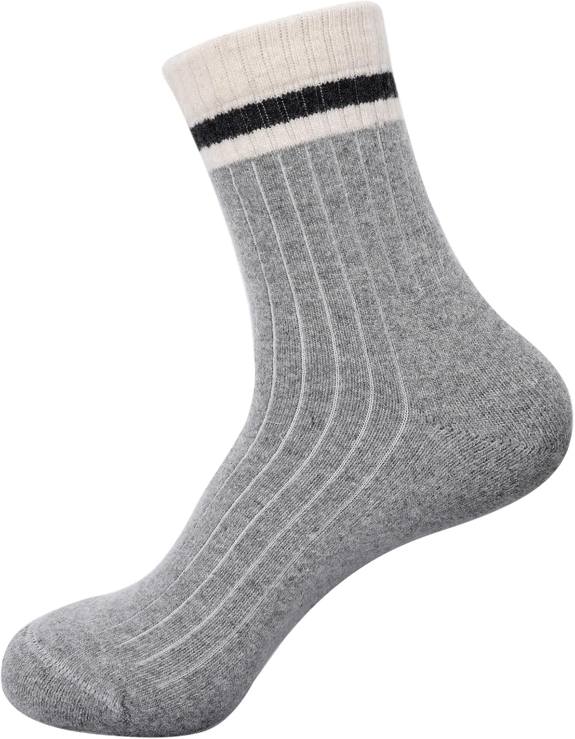 90% Mongolian Wool Socks for Women & Men–Undyed Wool Socks,Cozy Winter Socks for Hiking,Home & Sleeping –1/3/5 Pairs