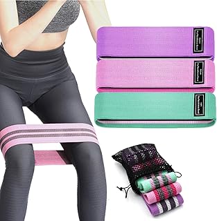 Pulseiras resistentes para mulheres com bumbum e pernas – 3 faixas de resistência de nível – tecido antiderrapante, faixas elásticas para exercícios de resistência e alças com bolsa de transporte