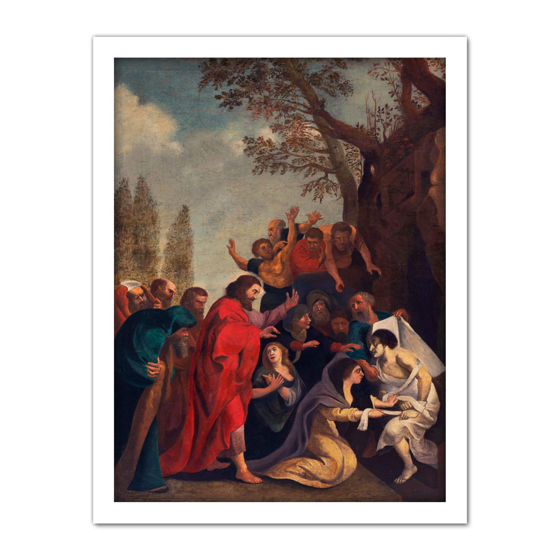 Artery8 Peter Paul Rubens Raising Of Lazarus Painting Artwork Framed Wall Art Print 18X24 Inch