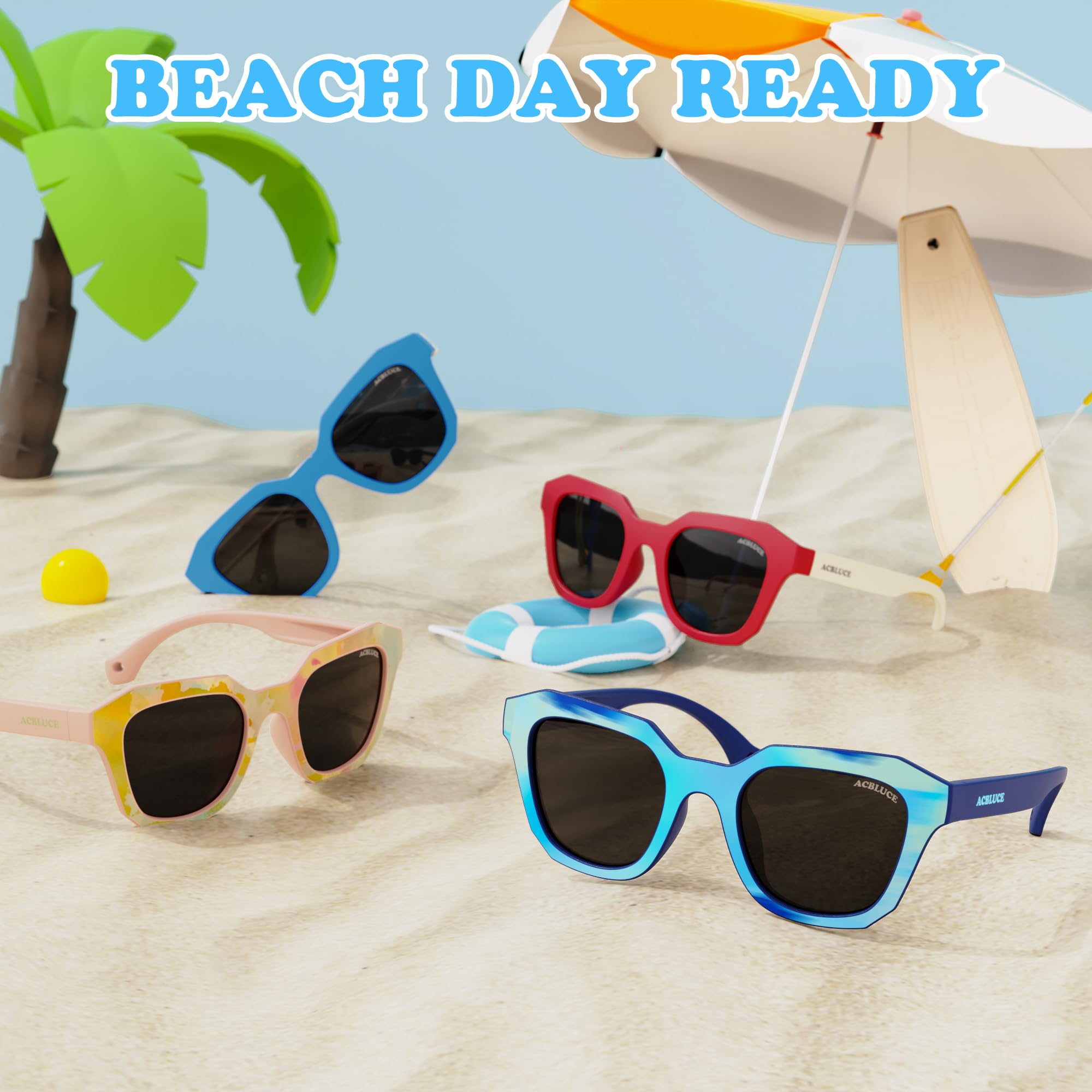 Gafas de sol polarizadas para niños y niñas, marco irrompible, para deportes, béisbol, playa, para niños de 5 a 12 años