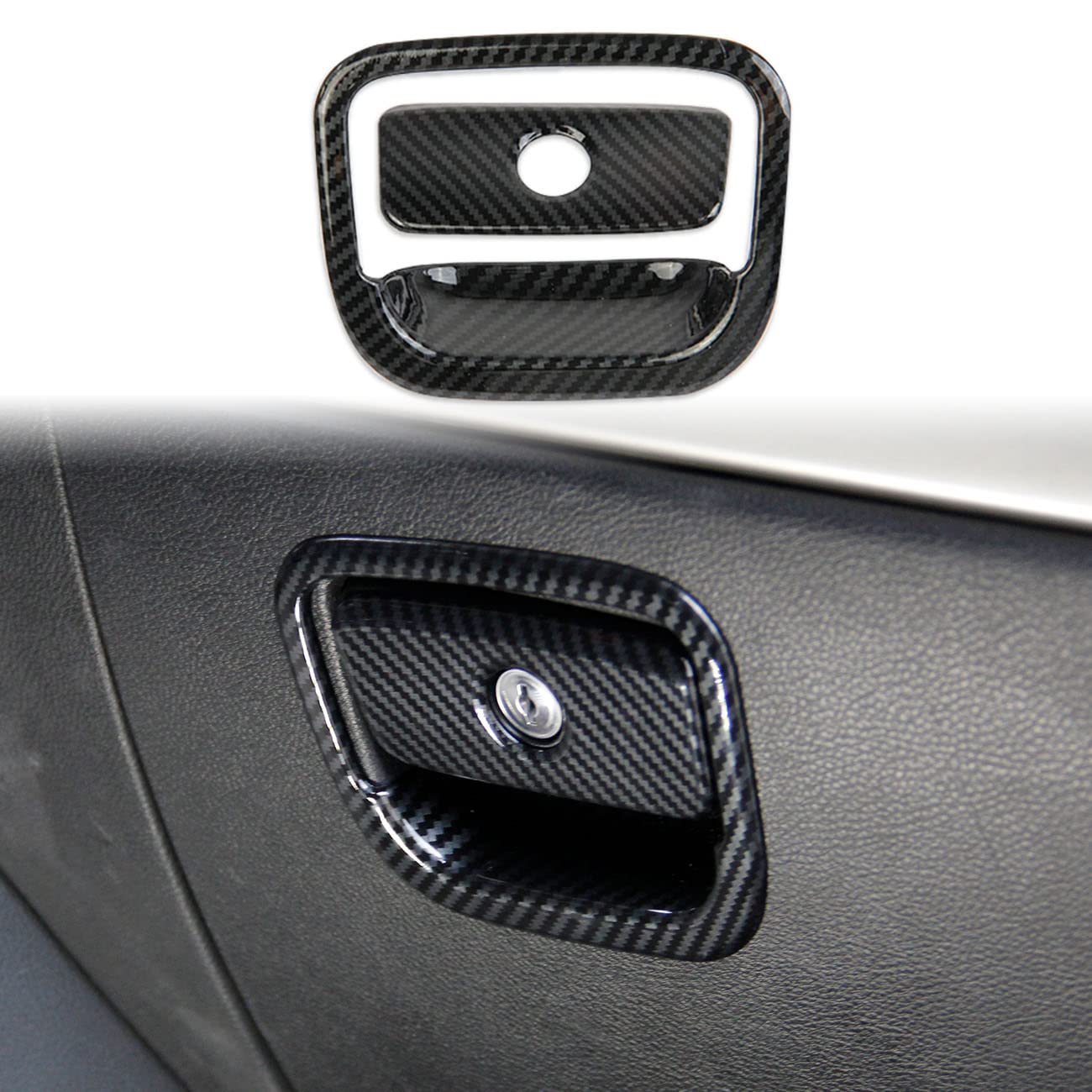 crosselec Carbon Fiber Glove box handle Switch Cover Trim For Dodge Durango 2011-2022 black