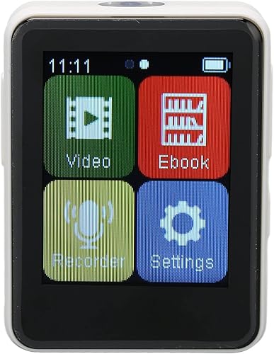 MP3 MP4 Player with Bluetooth, 1.8 Inch Full Touch Screen Music Player with E Book FM Radio, Noise Reduction HiFi Audio Player for Kids Students