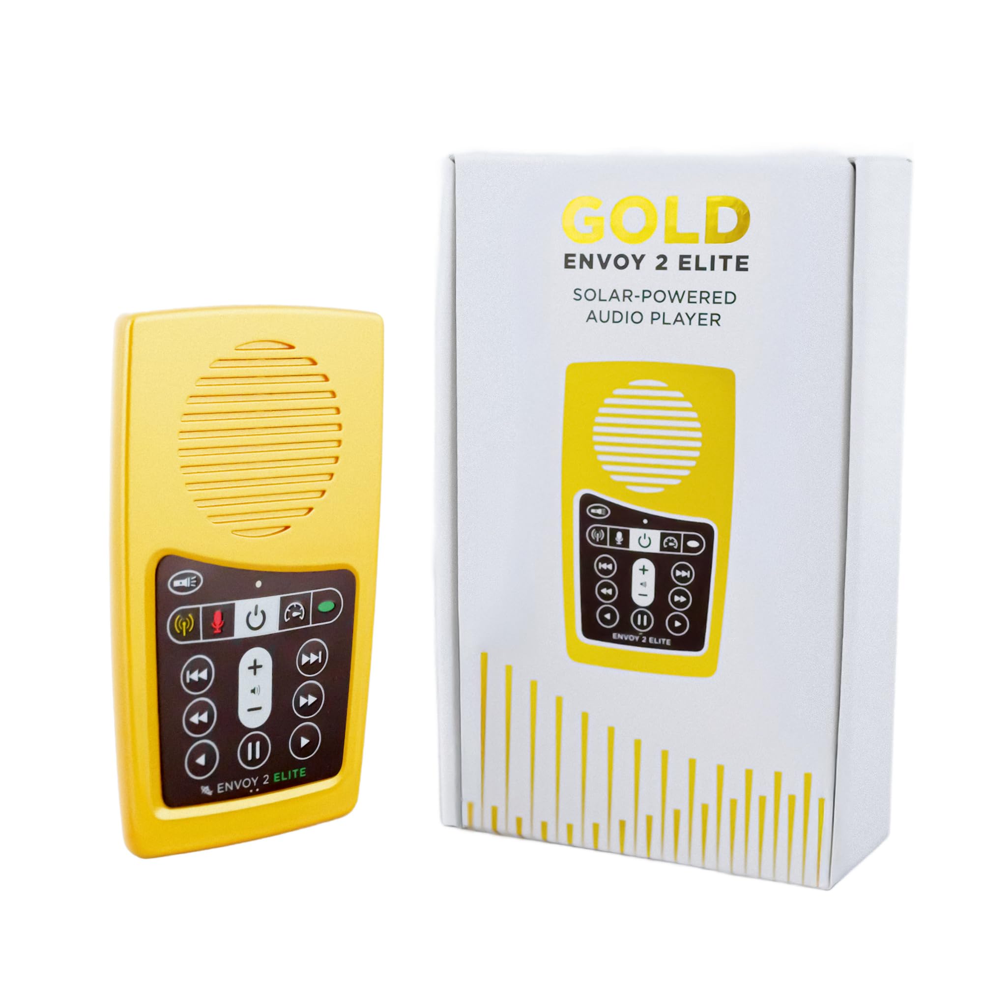 New King James Version (NKJV) Narrated by Bob Sauer MegaVoice Gold Edition Handheld Solar Powered Audio Bible Player with Commentary, Hymns, and FM Radio (NKJV-Gold)