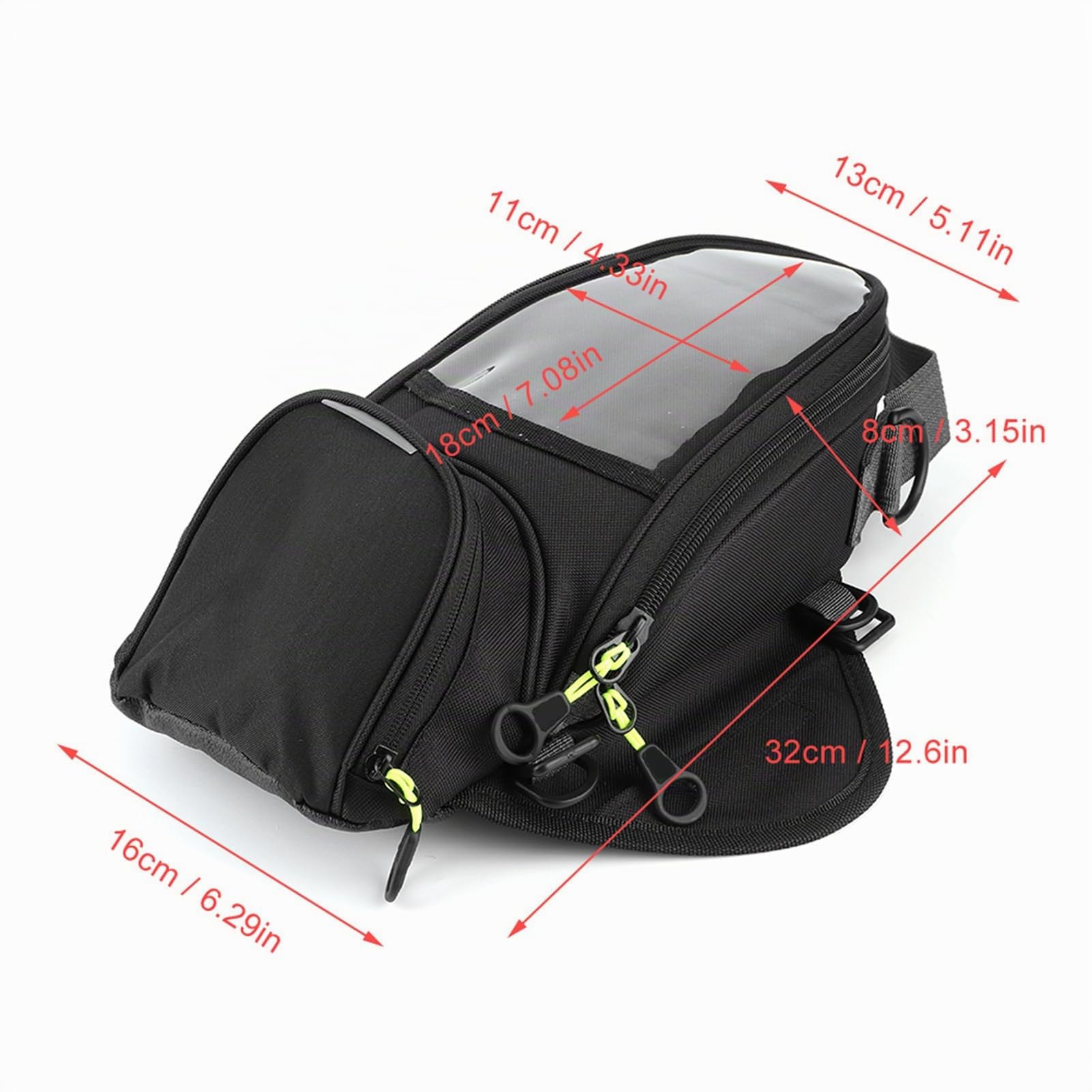 Tbest Sacoche Reservoir Moto magnetique, Sacoche de Réservoir magnetique Sac de réservoir de Carburant étanche, Sacoche de Navigation magnétique, Grande fenêtre Transparente, Sac à Dos de Moto