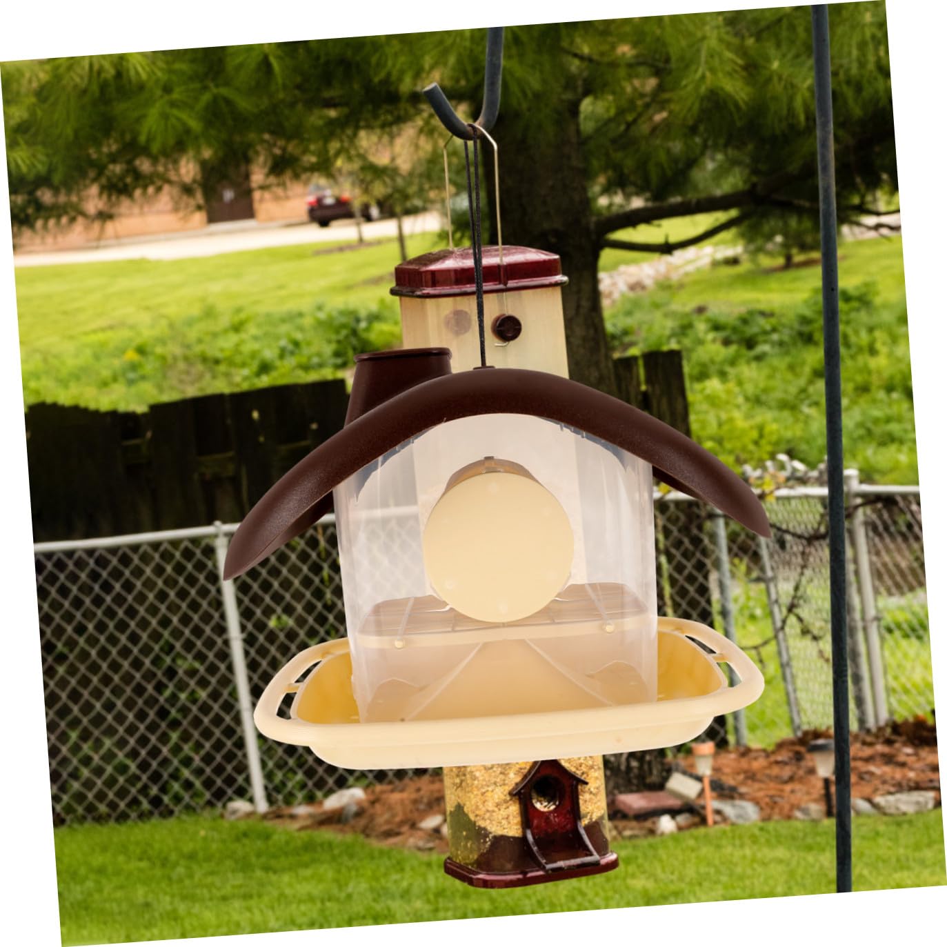 Happyyami 2stücke Hängender Vogelfutterspender Für Balkon Und Garten Wasserdichter Halautomatischer Futterhalter Für Wildvögel Zur Dekorativen Gestaltung Ihres Außenbereichs