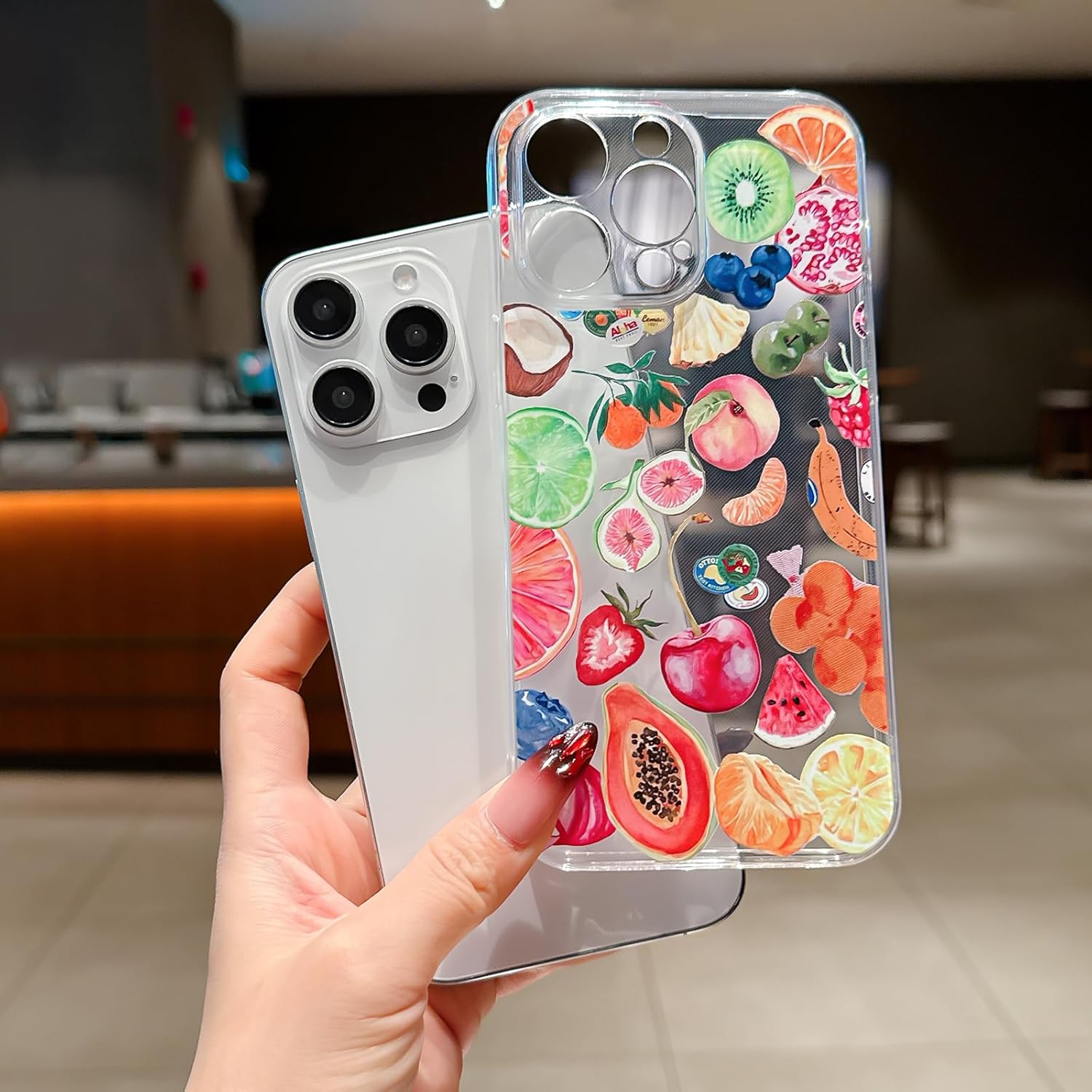 Compatible with iPhone 11 Pro Max Case 10FT Military Grade Drop Protection with Fruit Design TPU Shockproof Cover