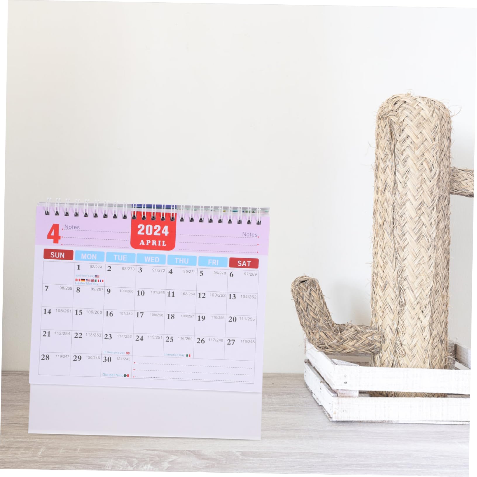 VILLCASE 5stücke Tischkalender Für Büro Und Zuhause Extra Große Stehende Monatsübersicht Mit Stabiler Metallbindung Für Planung Und Organisation