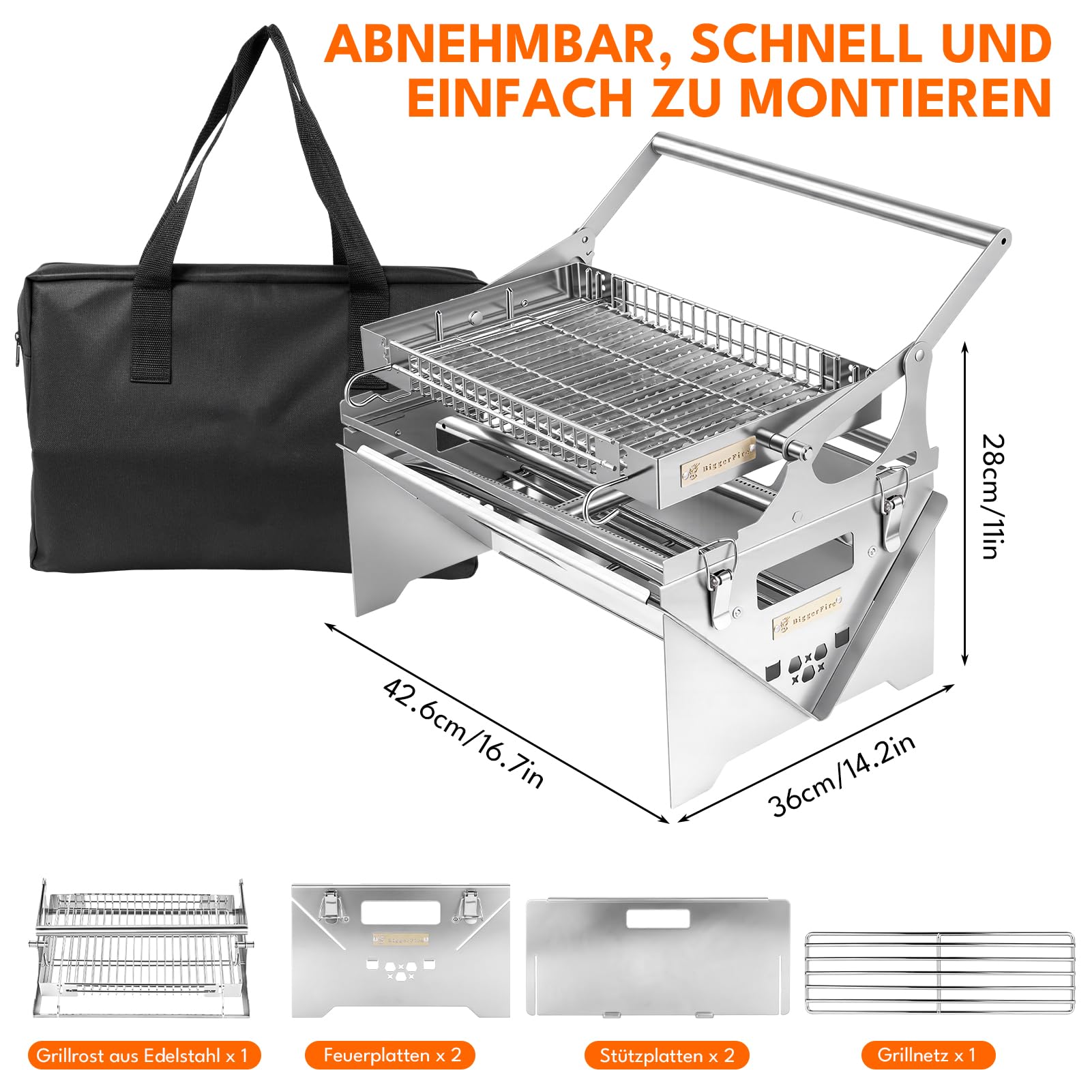 Camping Gasgrill Faltgrill Klein Grill Gas 180° Umdrehen | Mobiler Kleiner Steck Campinggrill Faltbarer Steckgrill für Grillen Kochen Festival Balkon Outdoor
