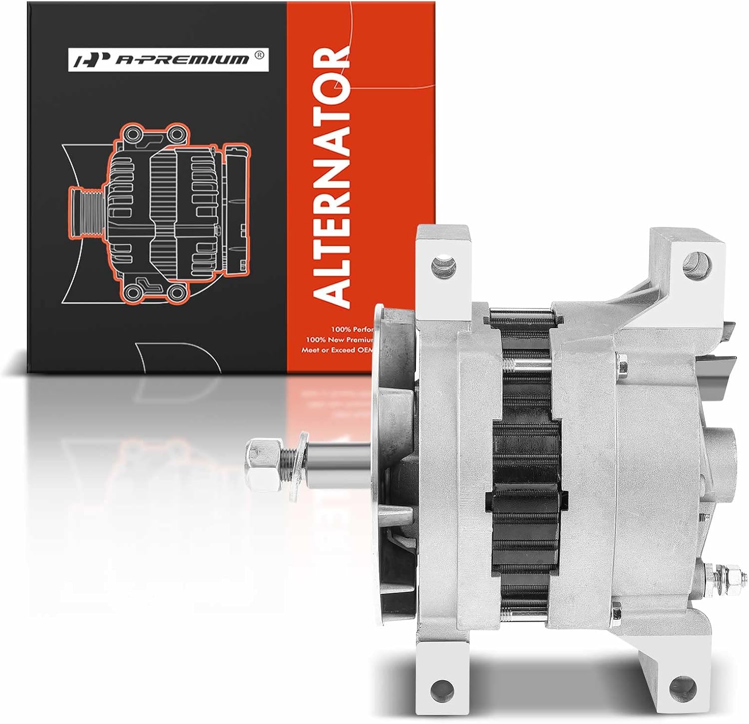 A-Premium Alternator Compatible with Chevy T6500 T7500 T8500, C6500 C7500 Kodiak & GMC T6500 T7500, C6500 C7500 Topkick & Blue Bird All American FE & Isuzu FTR, 130Amp 12Volt CW 6-Groove Clutch Pulley