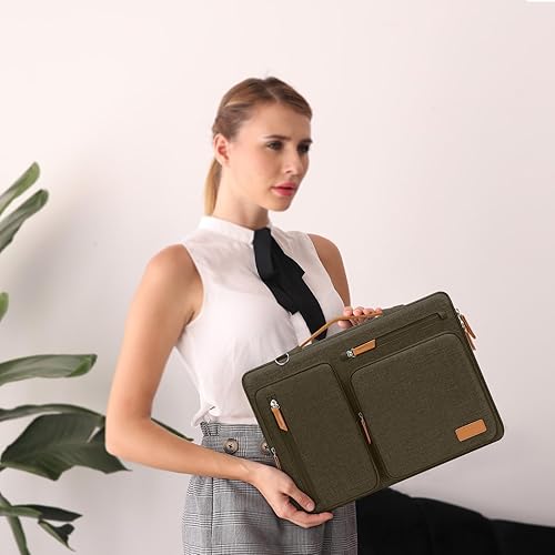 Vista 28 de MOSISO - Bolso de hombro protector 360 para laptop, bolsa para computadora de 15-15.6 pulgadas, bolsa tipo mensajero con apertura lateral, 4 Azul