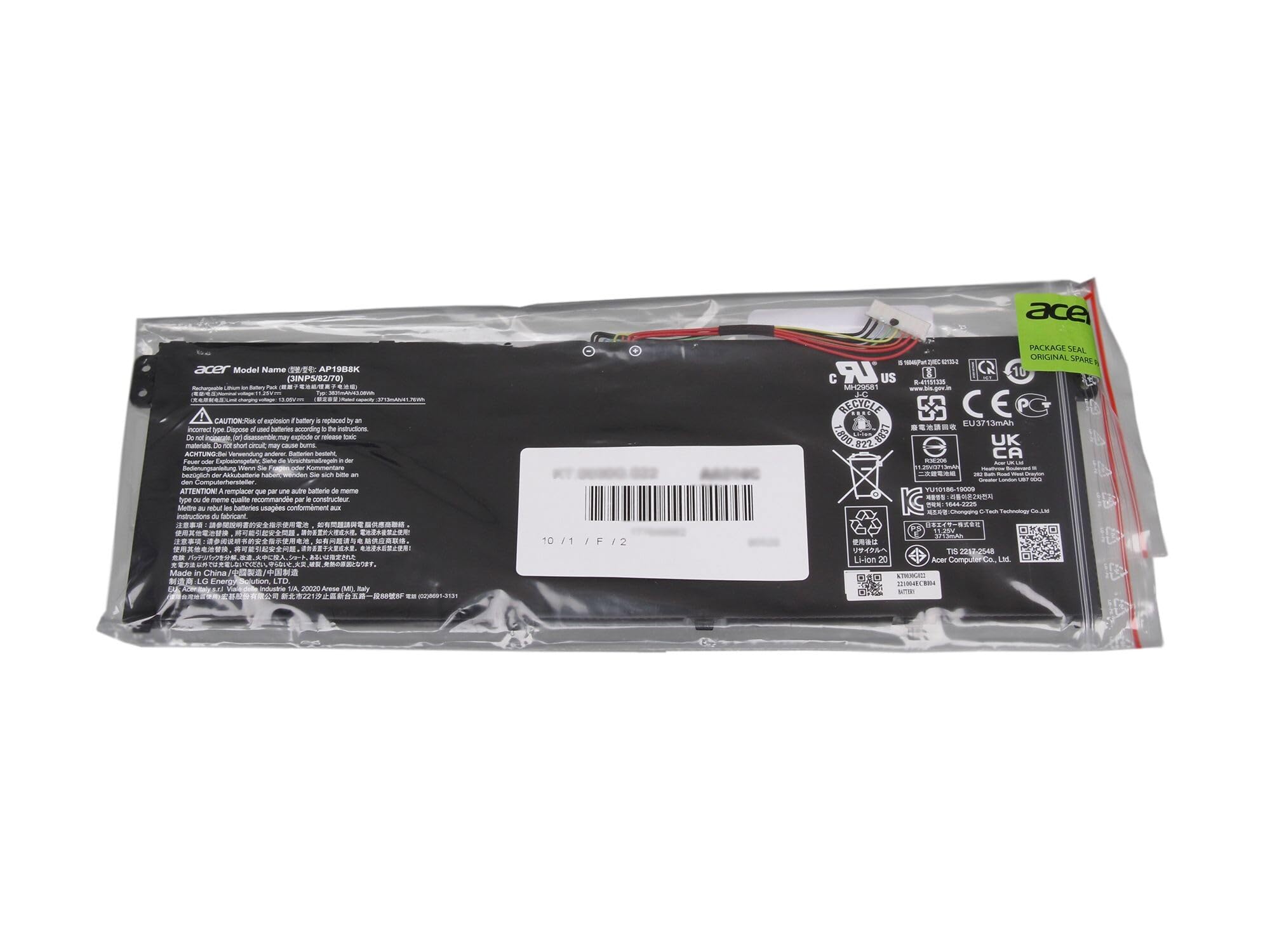 BLESYS Batteria Per Acer AP19B8M – 11,61V 4821mAh 55,97Wh – Ricambio Laptop - 2