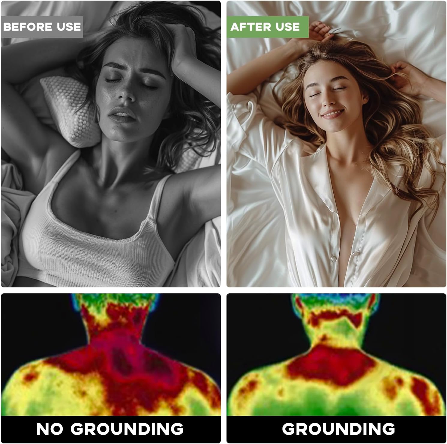 Grounding Sheet Queen,6% Pure Silver Fiber 94% Cotton Connected Earth Energy, Grounding Bed Sheets 18" Deep Pocket with Grounding Cord Enhances Energy and Well-Being(60"x 80" Grey)