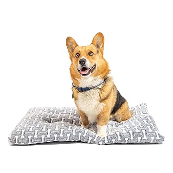 OurPets Bone Designed Dog Mat, Dog Bed & Crate Mat (Plush & Versatile Washable Dog Bed Perfect Dog Crate Mat and Calming Dog Bed) Medium Dog Bed Size Measures 21