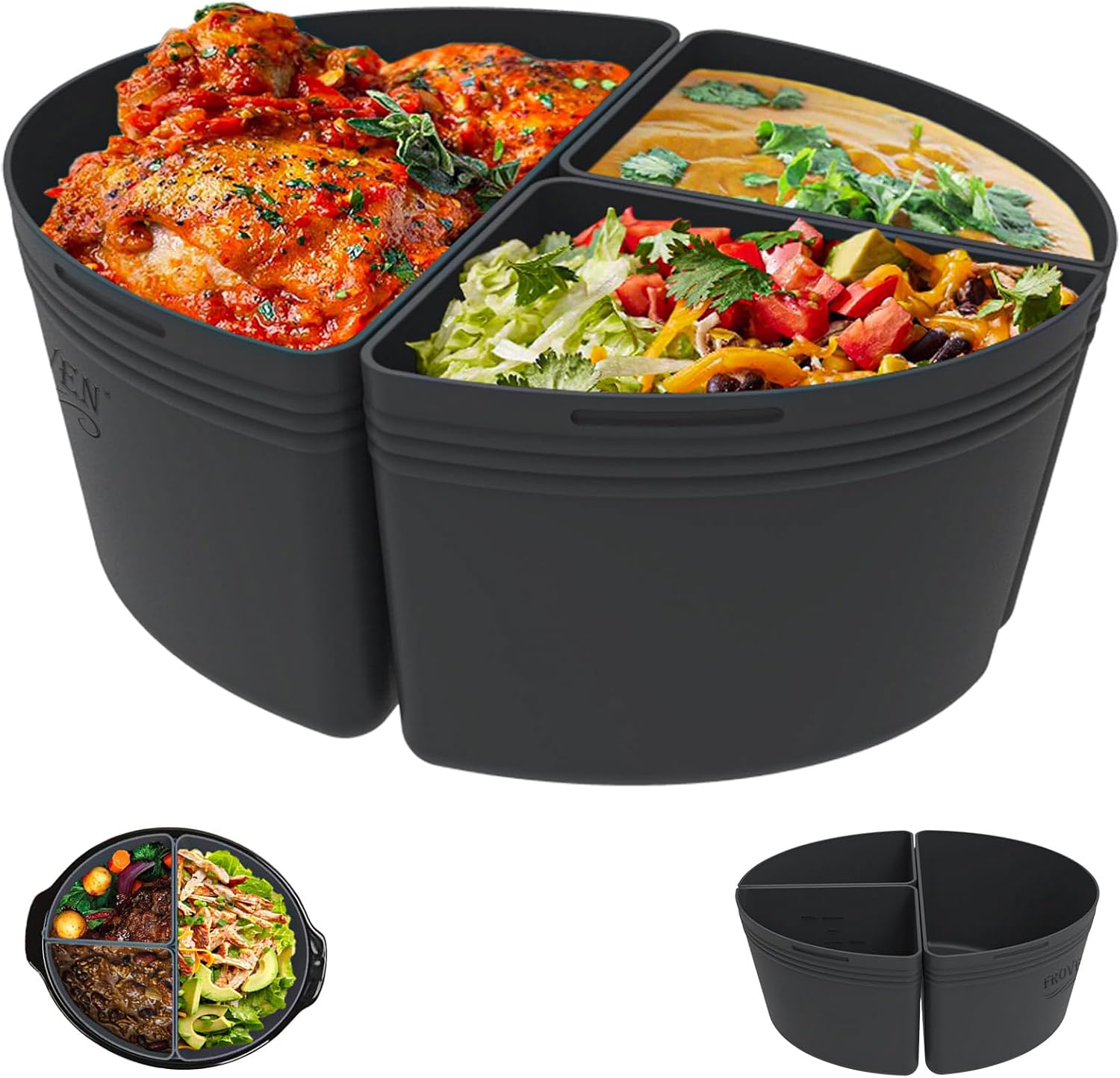 6 Quart Silicone Slow Cooker Divider Liners Oval. Thickened