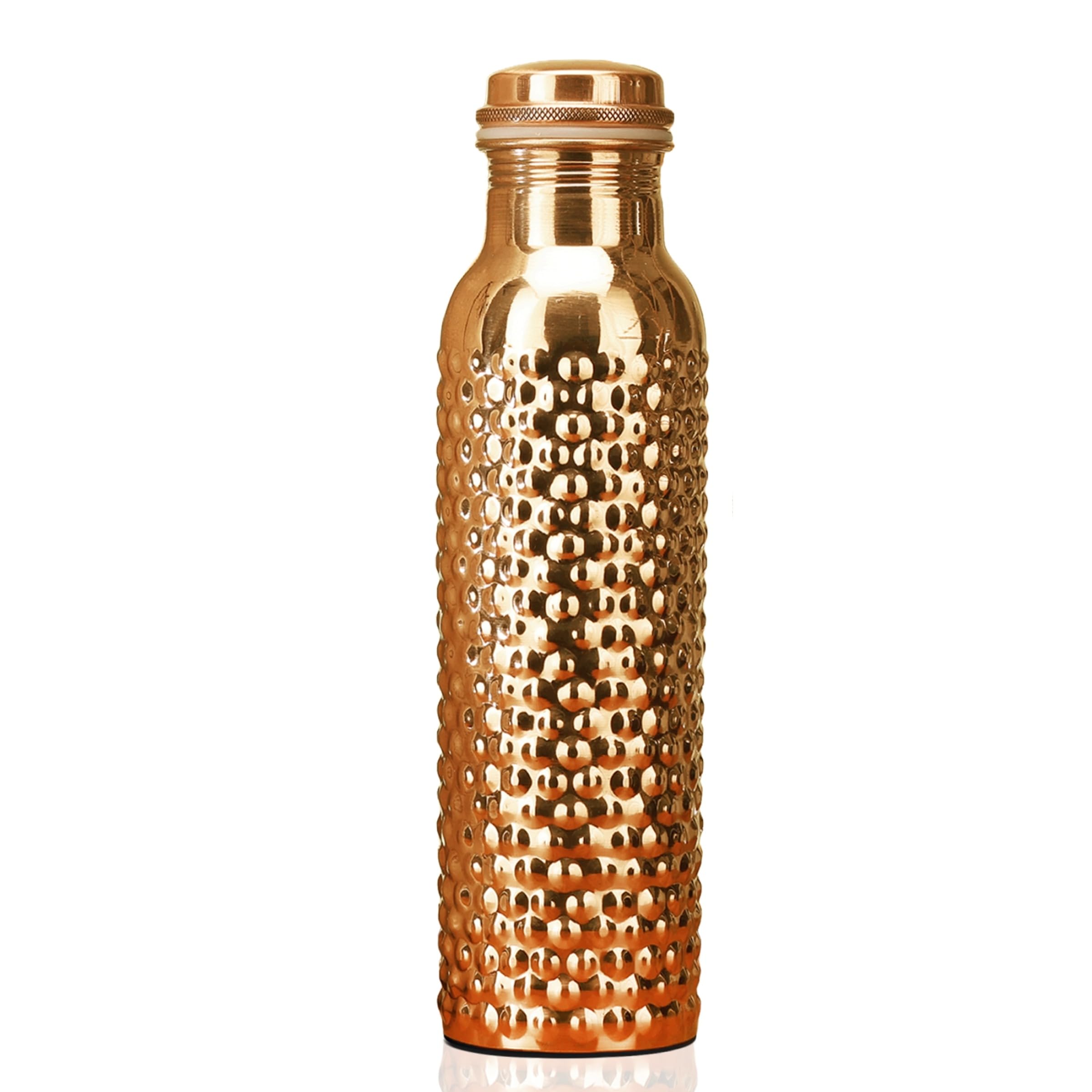 Borraccia in rame da 34 once con borsa per il trasporto in iuta, bottiglia in rame puro per acqua potabile, palestra, yoga, 1000 ml (1 bottiglia)
