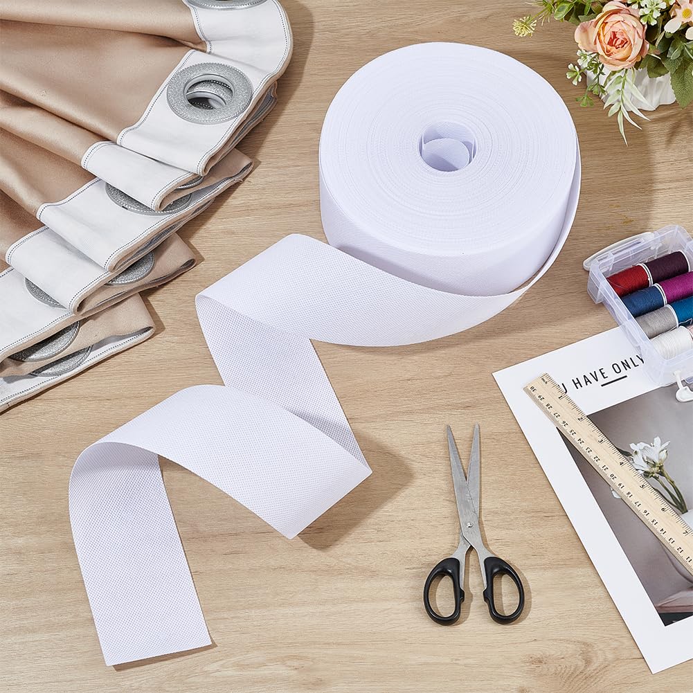 BENECREAT 55 Yards/50m White Curtain Tape, 3.1 Inch/8cm Wide Non Woven Cloth Tape - Image 4