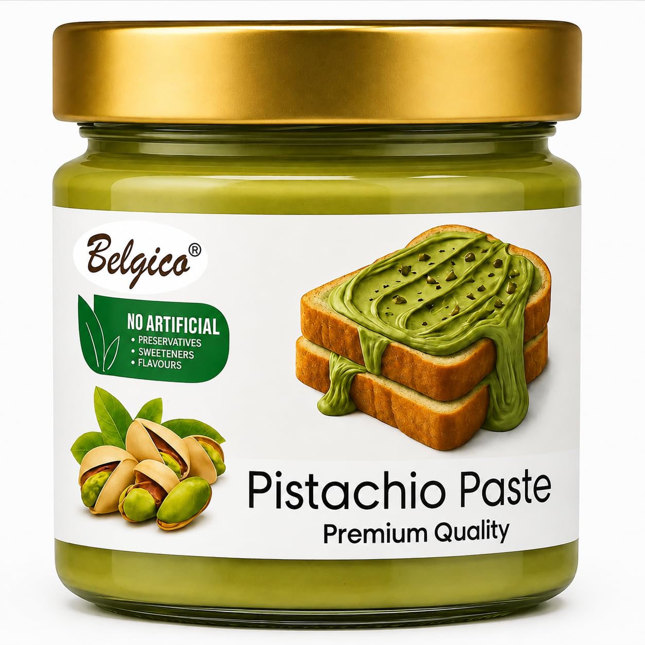 Belgico Pistachio Cream Paste, Pistachio Spread, 7oz | Dubai Chocolate