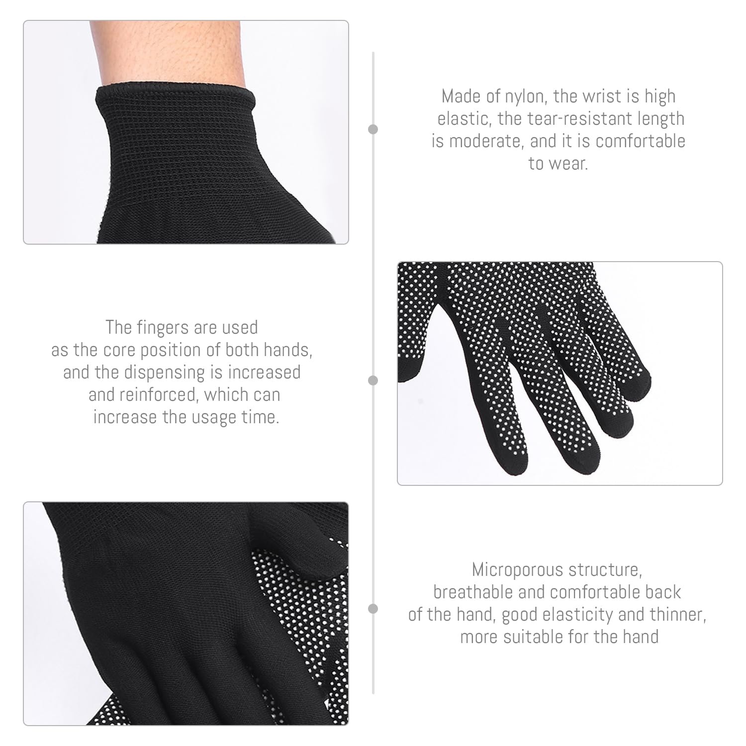 RNSKFG 6 Pairs Of Protective Dispensing Gloves, Nylon Dispensing Gloves, Work Gloves, Men'S Safety Gloves, Suitable For Construction, Gardening, And Warehouses. - Image 3