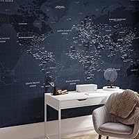Vista 6 de artgeist Mural de pared premium mapa del mundo, 138 x 101 pulgadas, papel tapiz no tejido XXL, decoración de pared de vellón, impresión fotográfica
