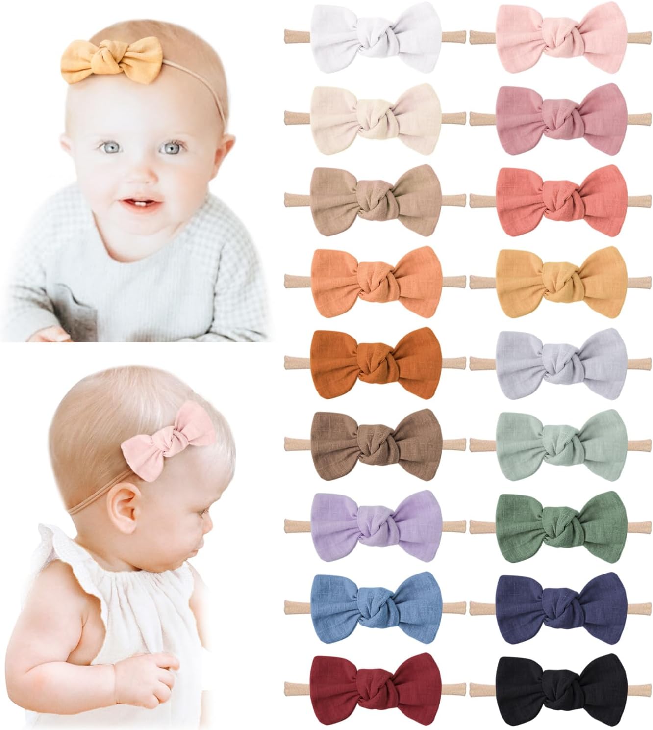 Niceye Baby Girl Bows and Headbands, Stretchy Nylon Hairbands Hair Bows