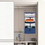 ELEZAY Cubes d'emballage suspendus étagères portatives Voyages Collapsible Compression Garment Organisateur pour valises à bagages avec matériel perforé respirant Large_11.8 * 11.8 * 24 en bleu