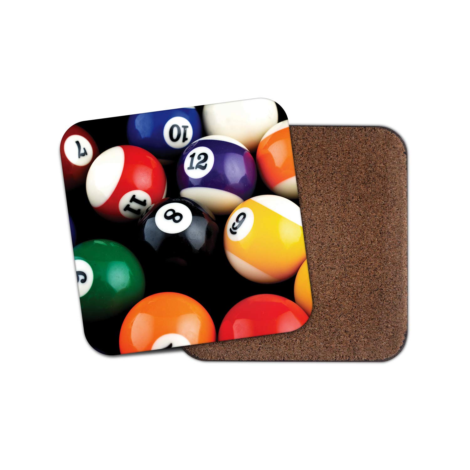 Destinationvinyl Multicolor 1 X Pool Balls Coaster - 8 Ball Snooker Game Stripes Dad #12836