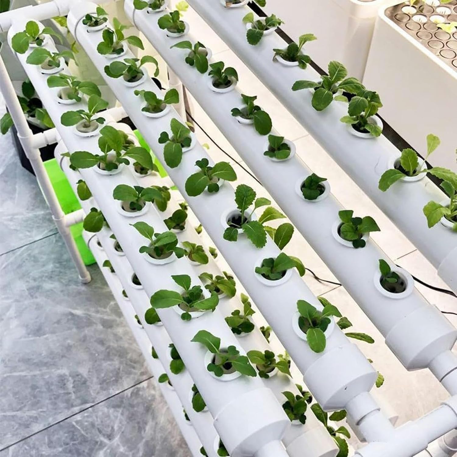 XENITE Hydroponic Growing System 3 Layer 108 Holes with Timed, PVC-U Pipe Hydroponic Kit with Cups Sponge Pump 0823