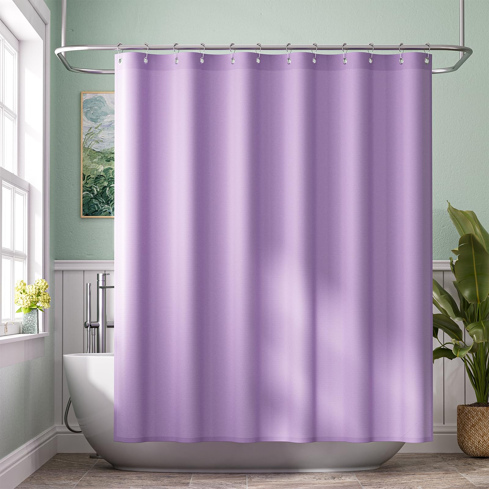 Lavender Purple Shower Liner Cloth Waterproof