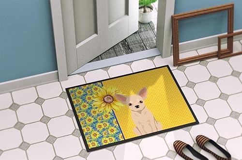 Miniatura 10 de Caroline's Treasures WDK5394JMAT - Tapete para puerta delantera, diseño de girasoles de verano, color negro, 24 x 36 pulgadas, tapete para puerta