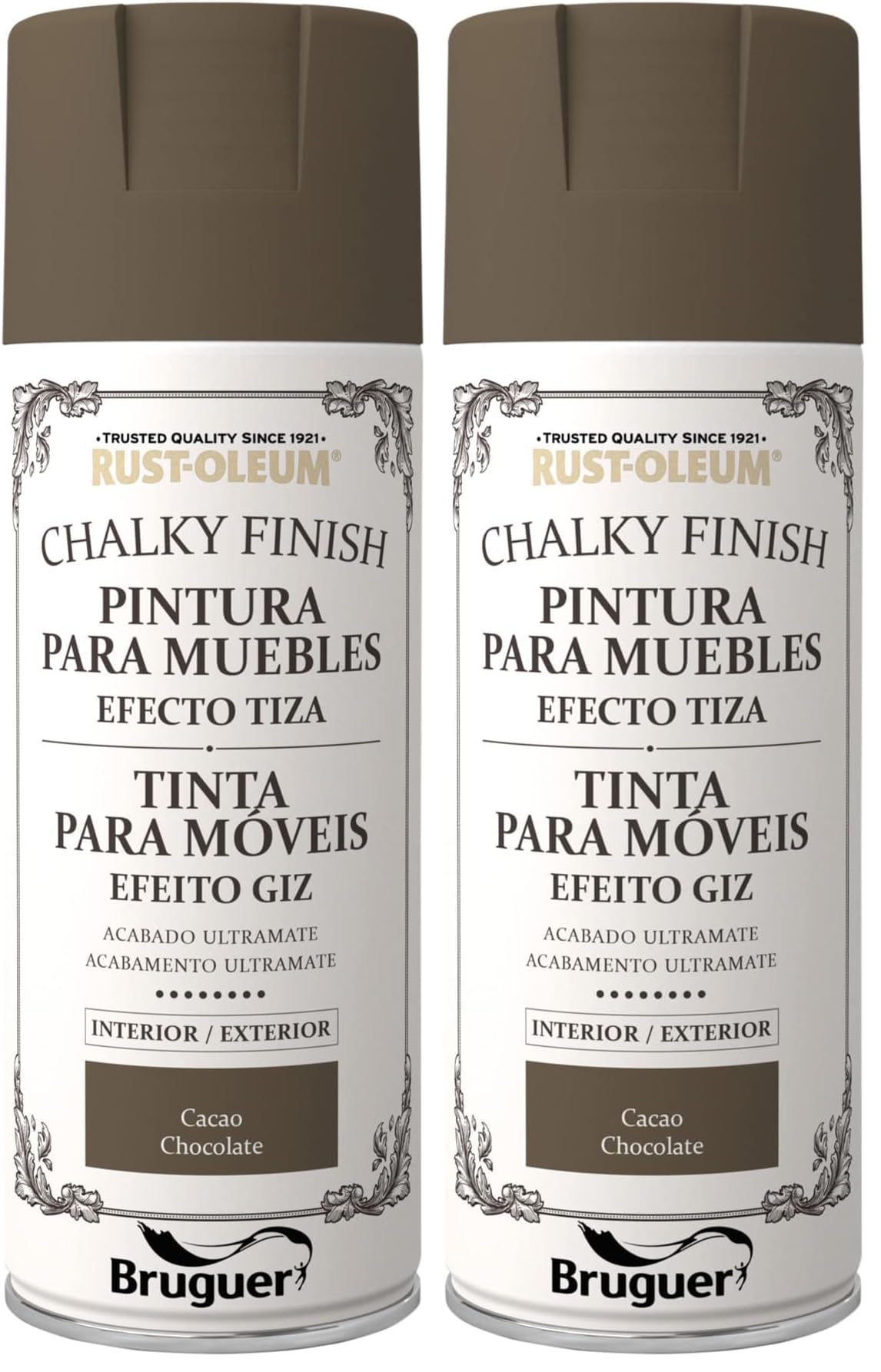 Pintura para muebles en spray Bruguer cacao para cubrir arañazos y renovar madera sin lijar