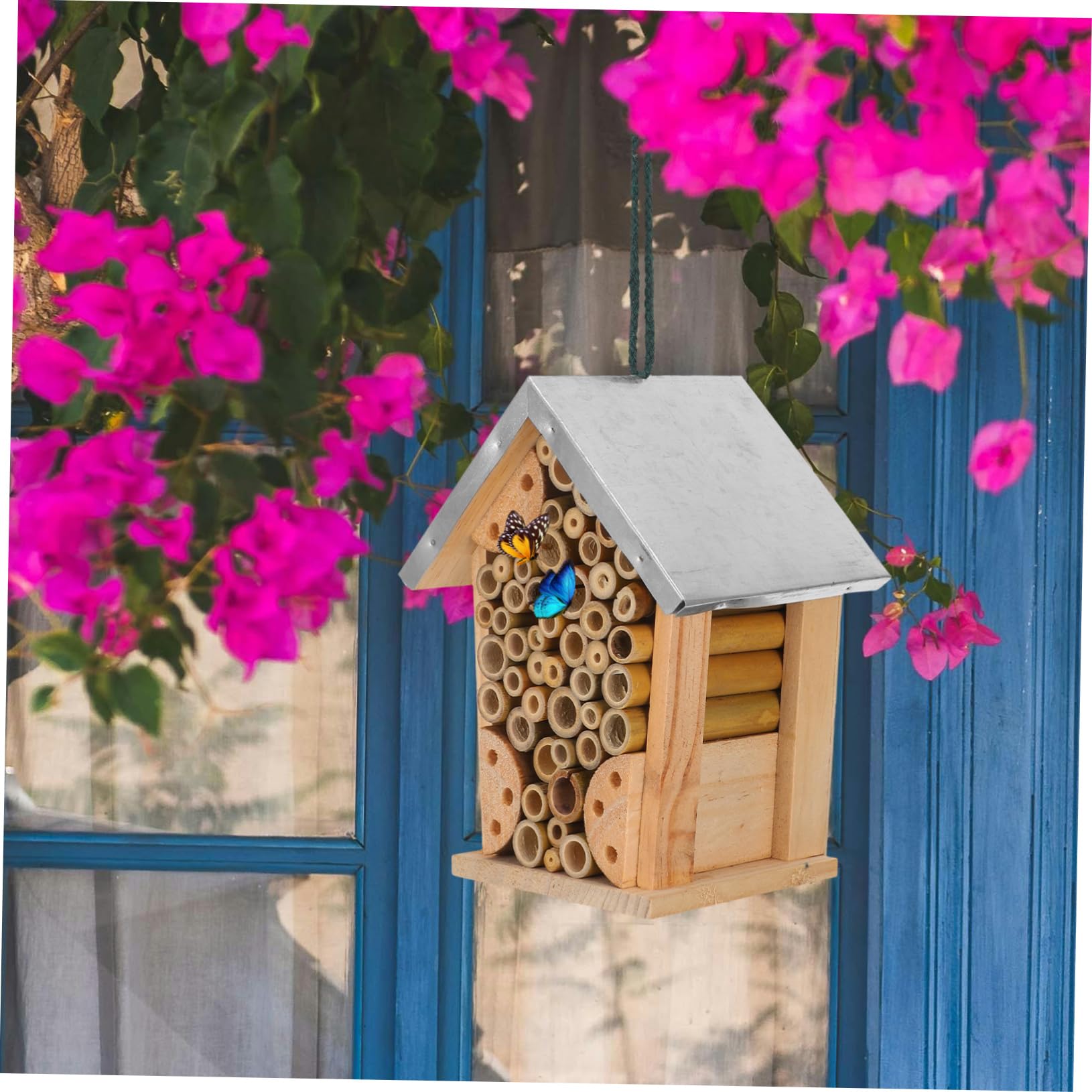 Mikikit Hotel De De Madera para Jardín Casa Colgante para y Abejas Refugio para Hábitat Ecológico para y Apicultores