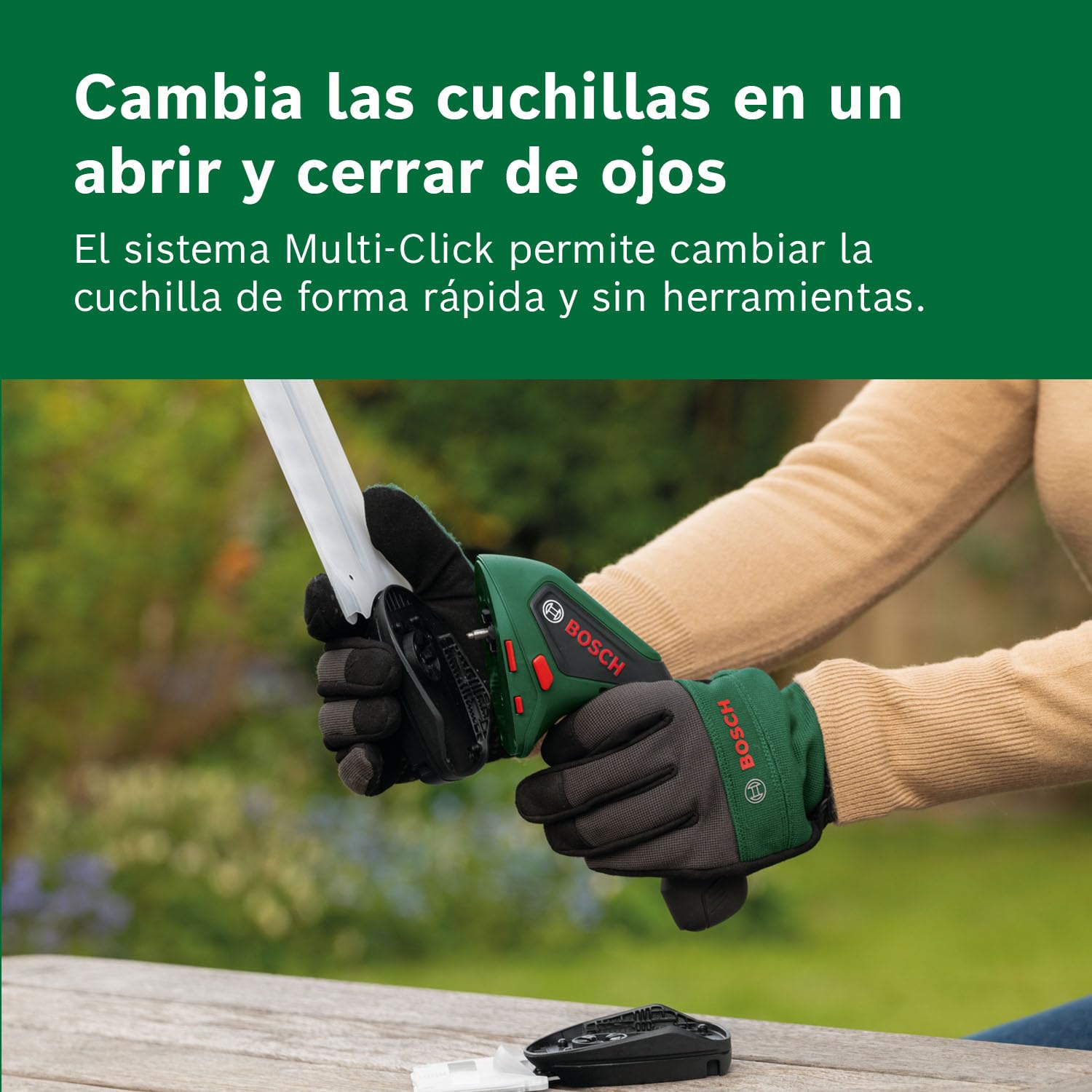 Bosch Tijera cortacésped y cortasetos a batería ISIO 4V | 2 cuchillas, batería de 4 V, sin cable ni cargador