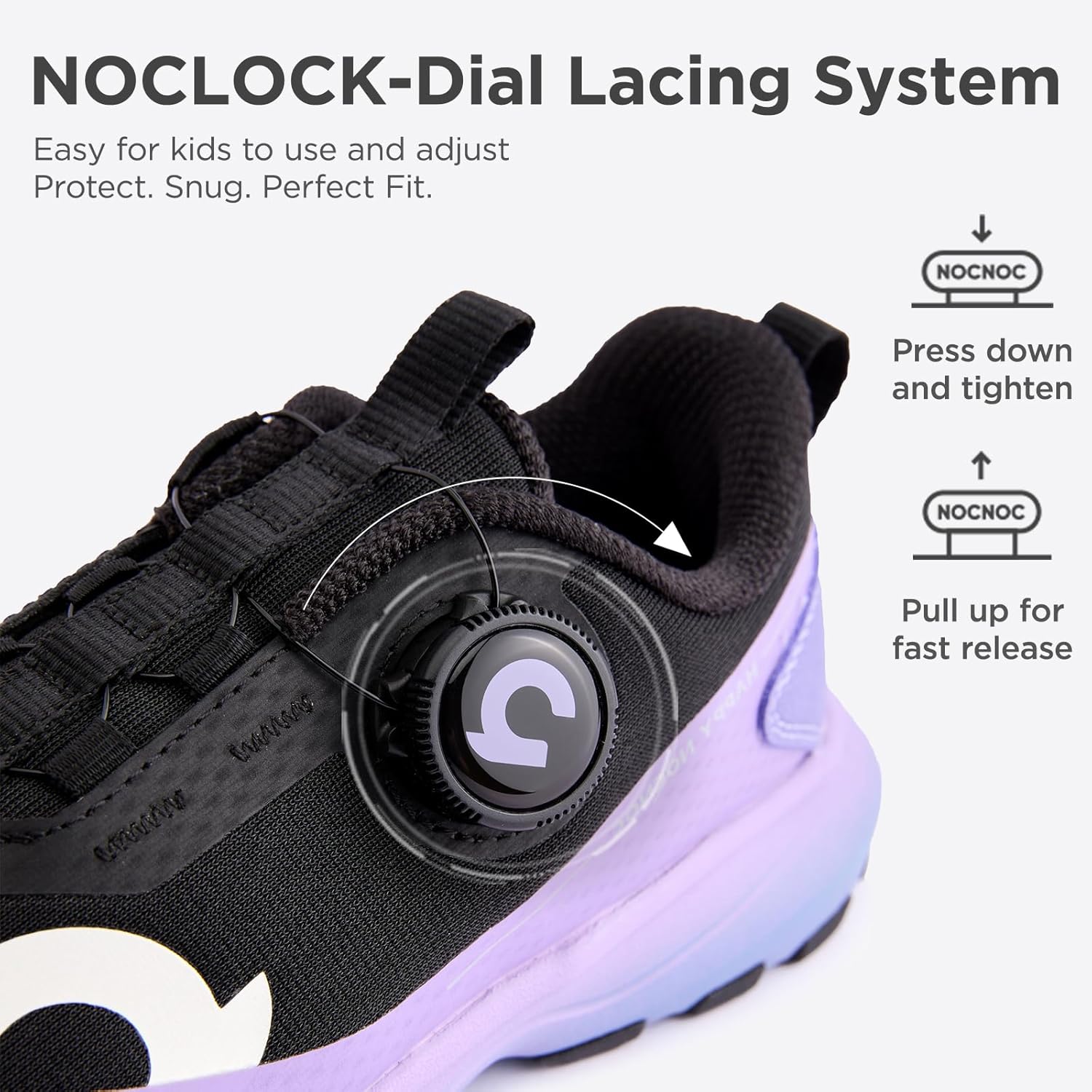 HAPPY NOCNOC All‑MAX Kids Shoes, Boys Girls 3‑Layer Durable Breathable Mesh Running Sneakers, High‑Rebound Cushion Athletic Casual Shoes for Sports & School - Image 2