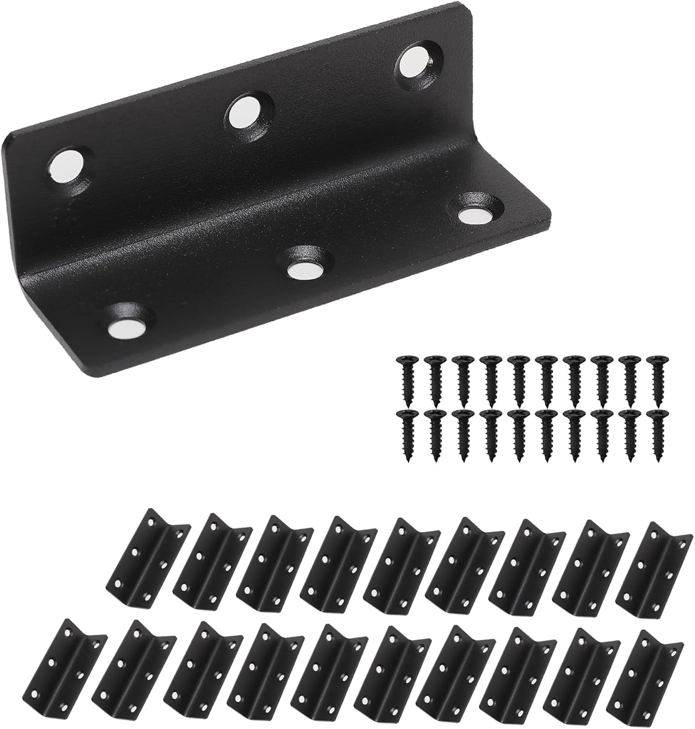 L Bracket, Heavy Duty Corner Brace, 20 Pack 3.2″ Metal Shelf Bracket Angle Bracket for Shelves, Black Metal Braces for Wood